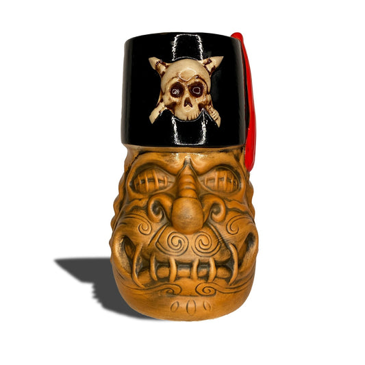 Shrunk'n Monk Tiki Mug Black Fez Terracotta