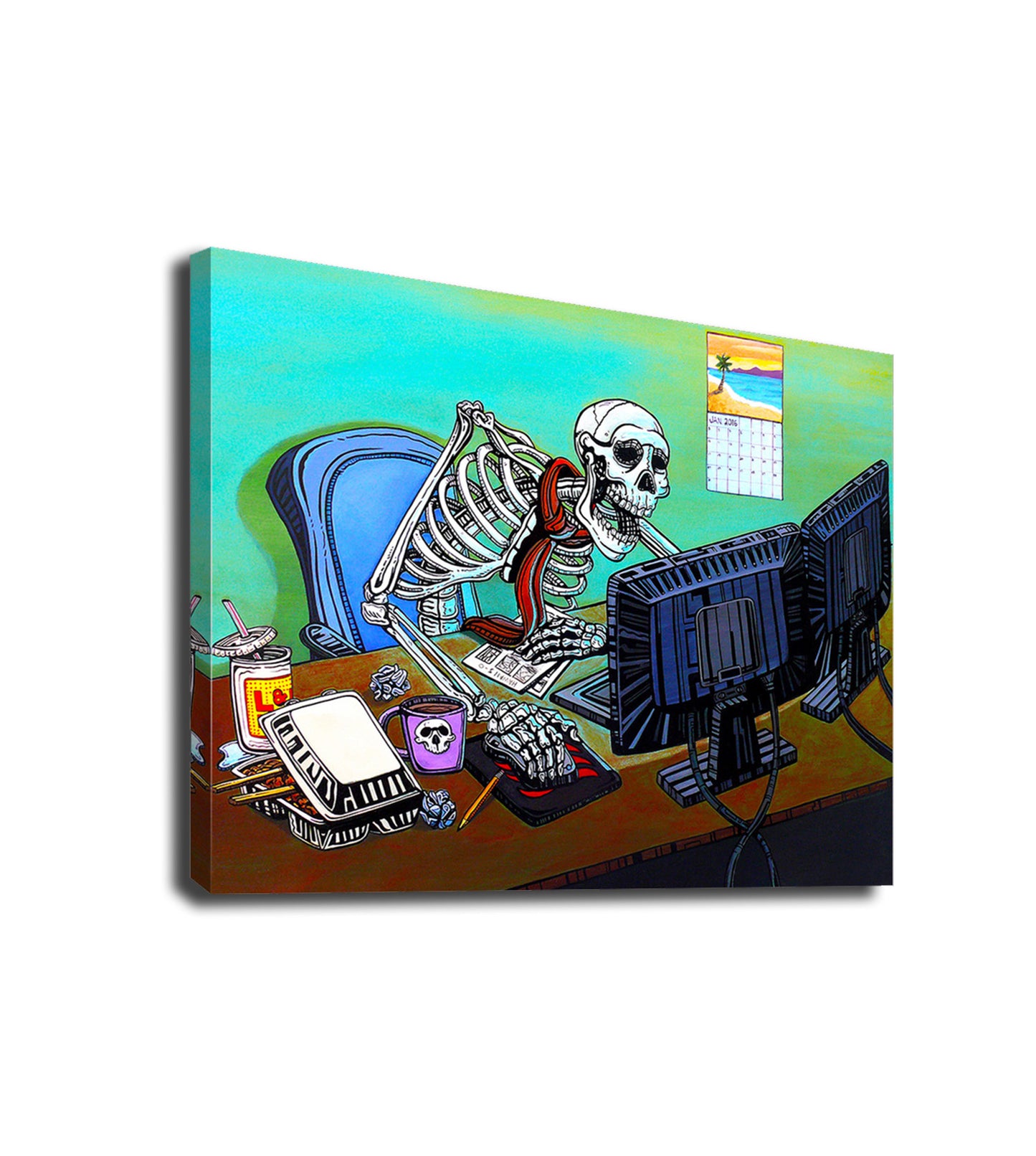 Skeleton Office Art