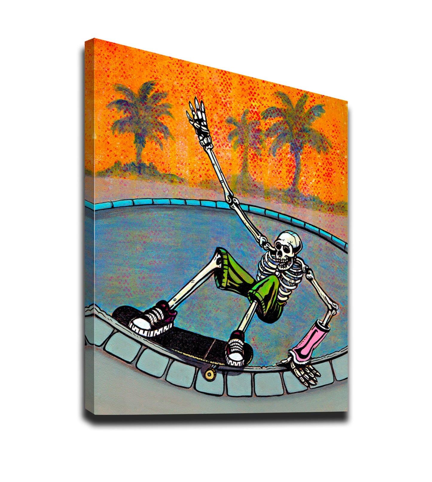 Skeleton Skateboarding Art