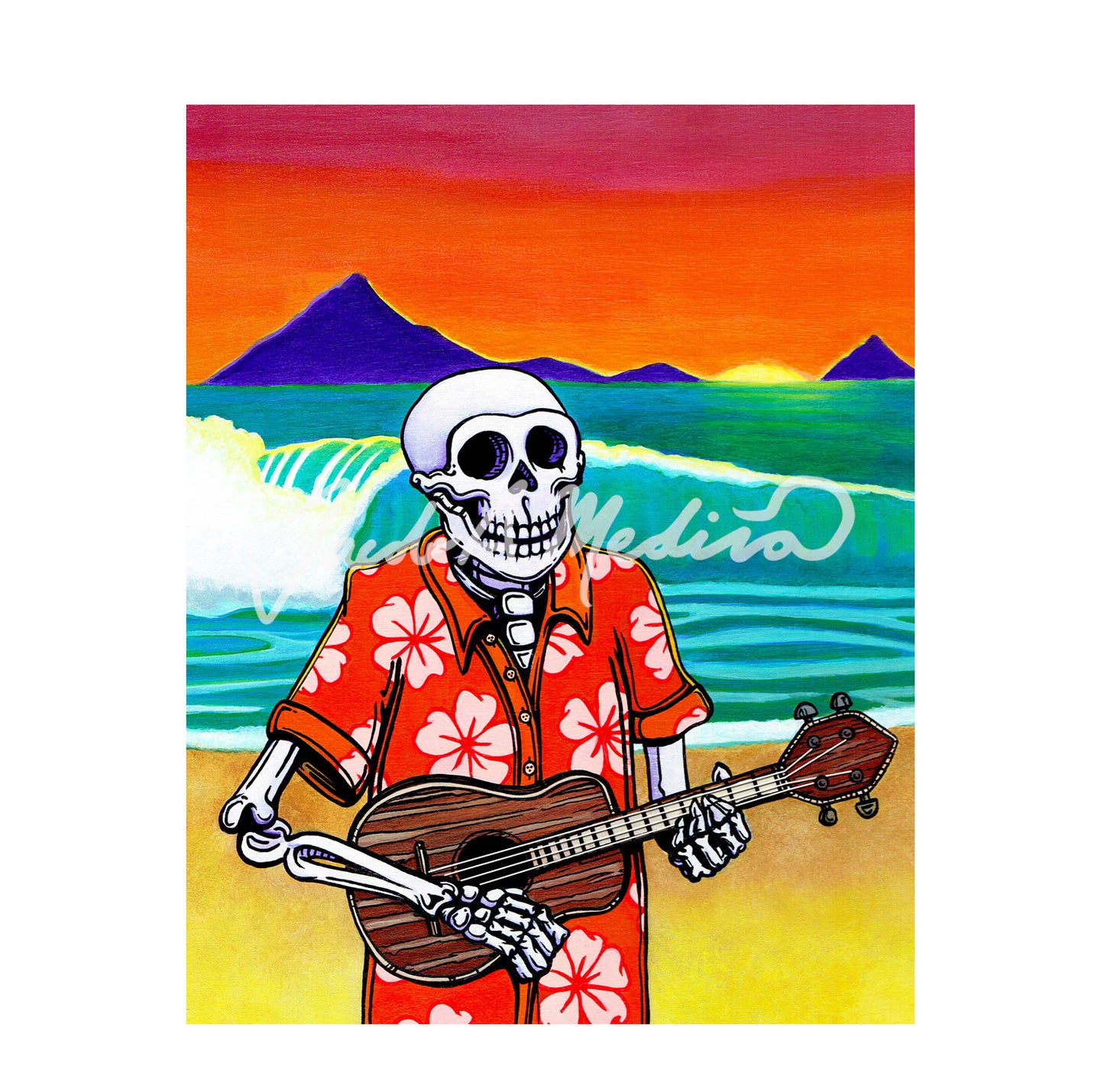 Skeleton Playing Ukulele