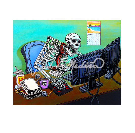 Skeleton Office Art